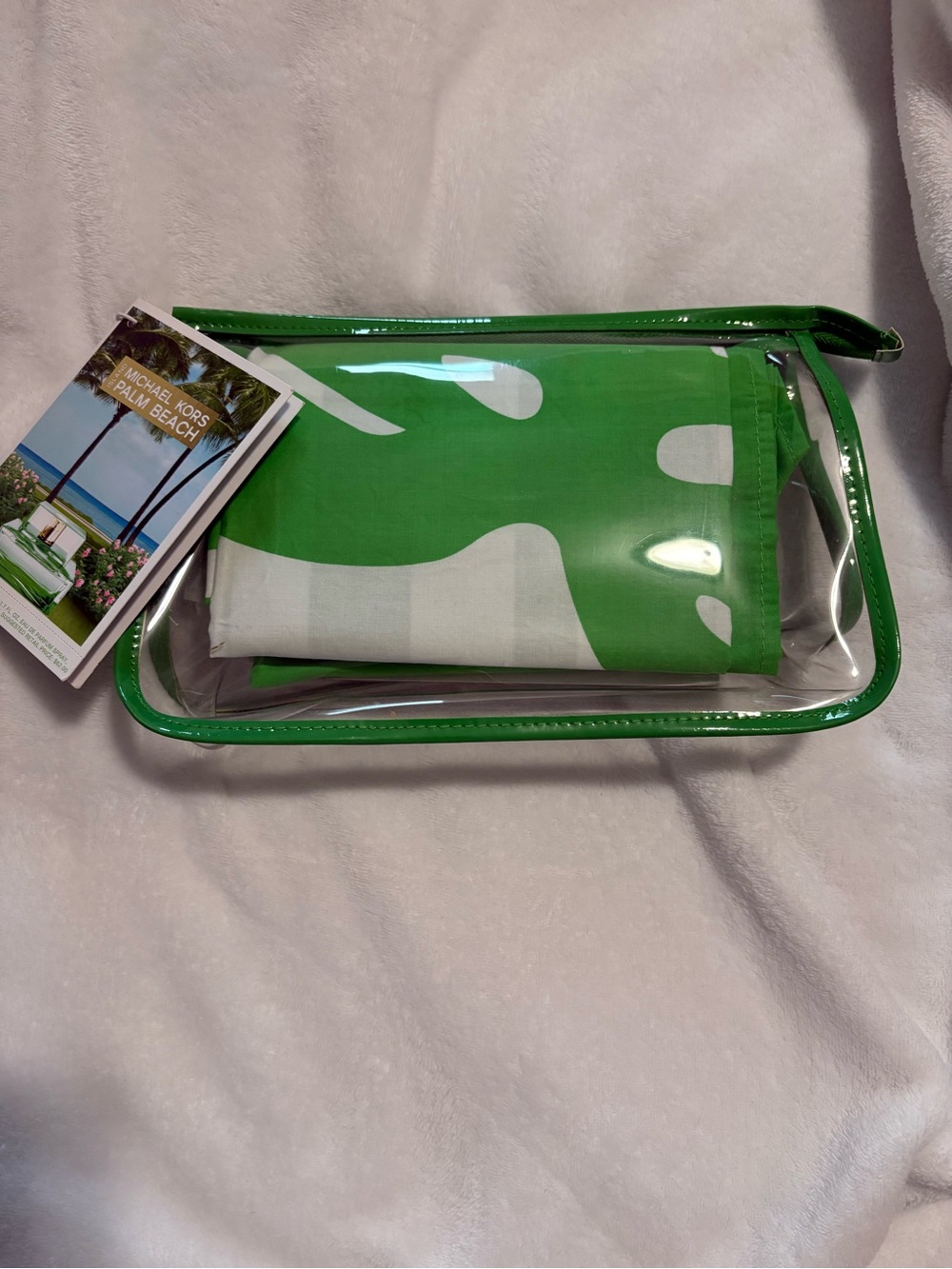 Michael Kors Island Palm Beach 
sarong wrap and clear purse travel tote only